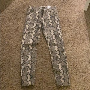 H&M snake print jeans